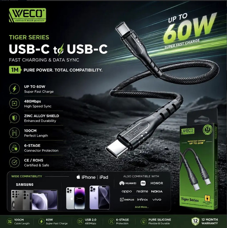 کابل شارژ ویکو WeC-49 Tiger CtoC
