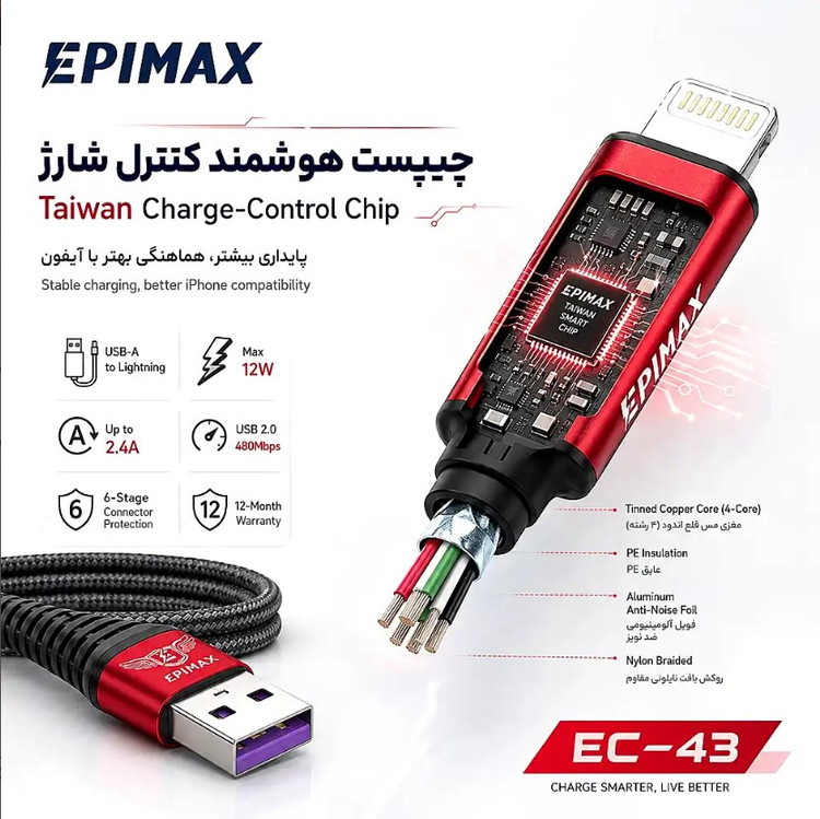 کابل شارژ اپیمکس EC-43 PD Design iPhone