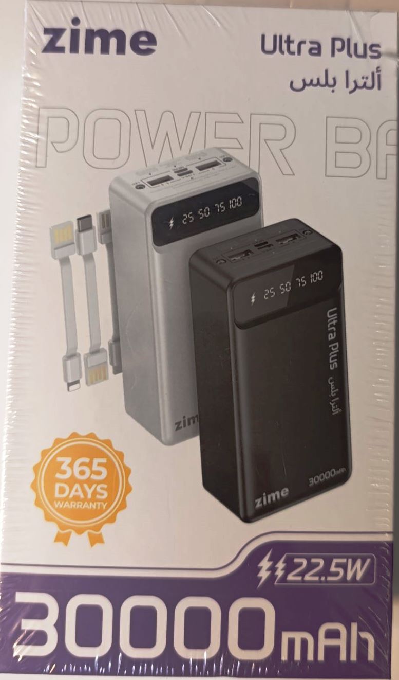 پاوربانک 30000 میلی‌آمپر Zime مدل B10a Ultra Plus فست شارژر 22.5 وات