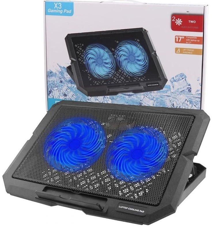 کول پد تنظیم ارتفاع دار 2 فن LED دار X3