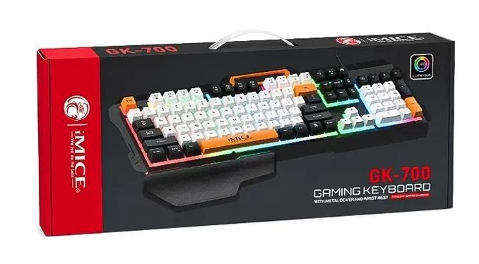 کیبورد گیمینگ iMICE مدل GK-700 با نورپردازی RGB با سیم